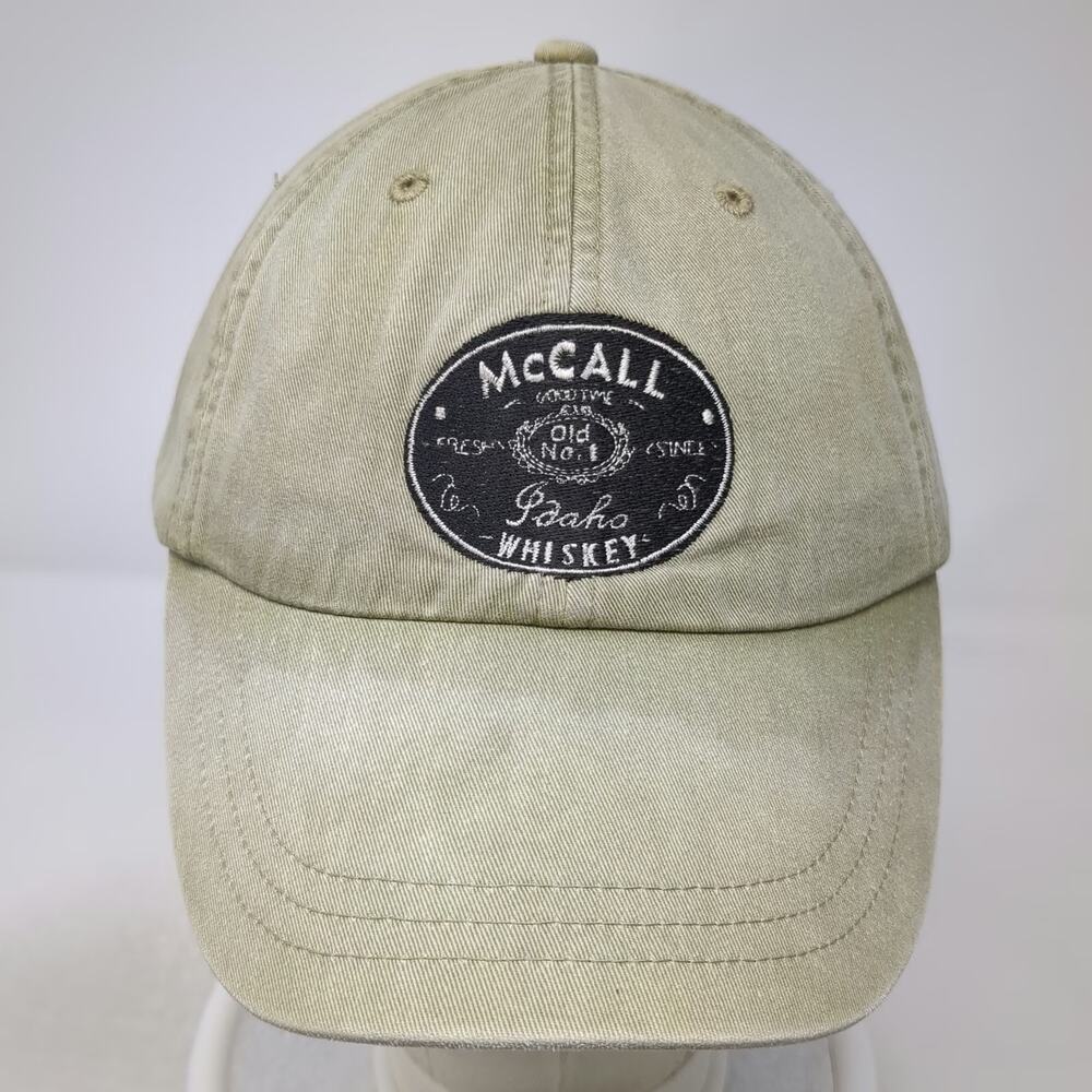 Adams Baseball Cap Green One Size McCall Idaho Whiskey Leather Strapback Hat - Picture 2 of 10